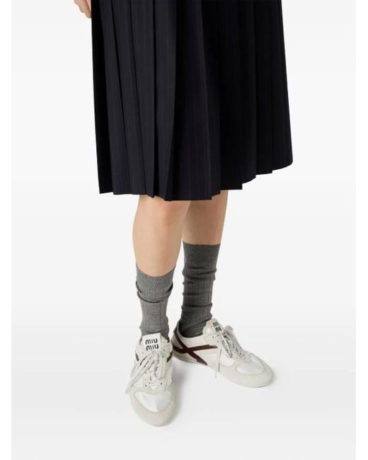 Gonna Plissettata Gessata di Miu Miu in Black