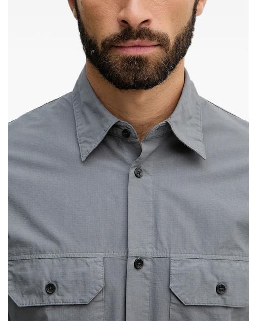 ARMANI EXCHANGE Gray Ripstop Flap-Pocket Shirt for men