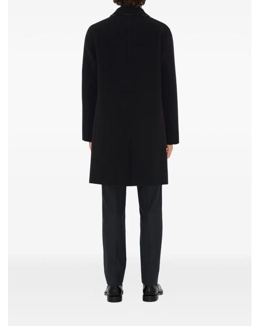 Burberry Black Mid-Length Wool Car Coat for men