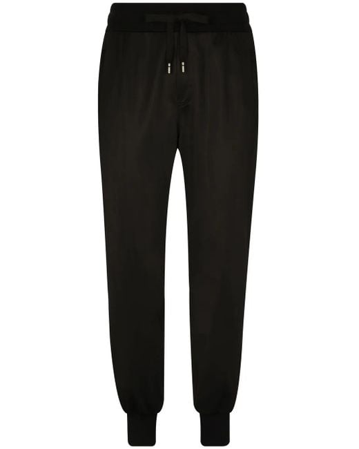 Dolce & Gabbana Black Pantalone jogging Con Placca for men
