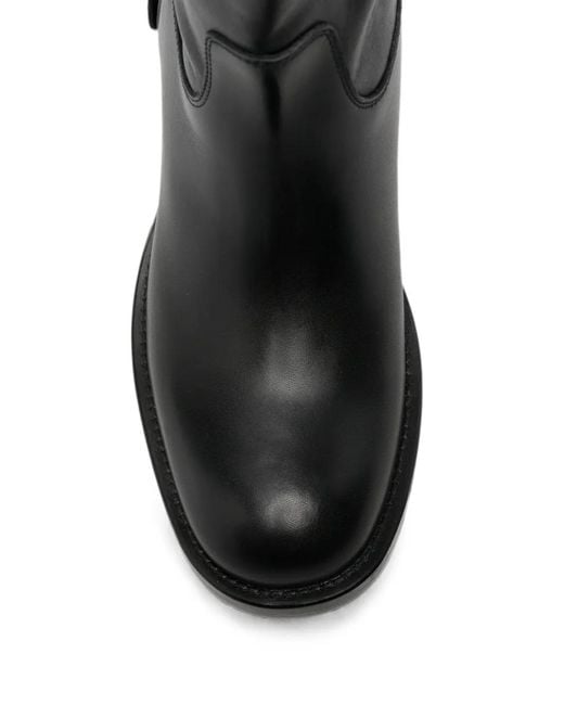 Chloé Black Dakota Buckle-Detail Knee-High Boots