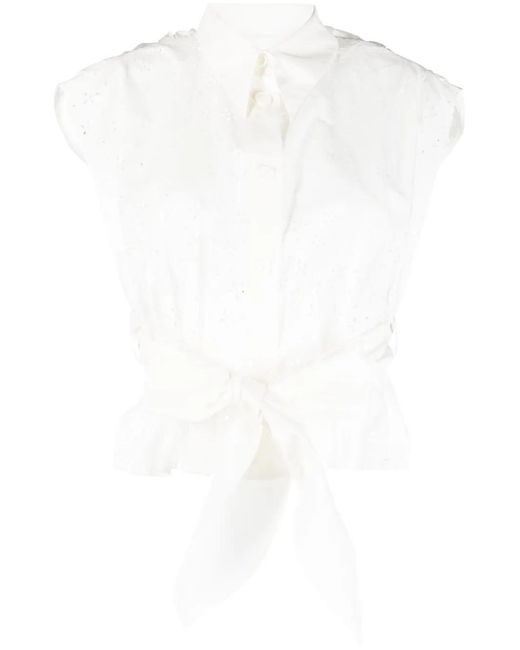 Philosophy Di Lorenzo Serafini White Wraparound Cotton Blouse