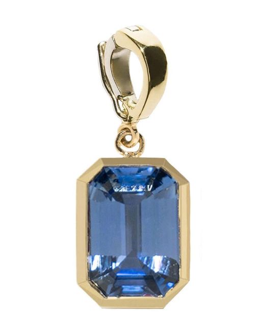 Azlee Blue 18kt Yellow Gold Large Rich Sapphire Pendant Charm