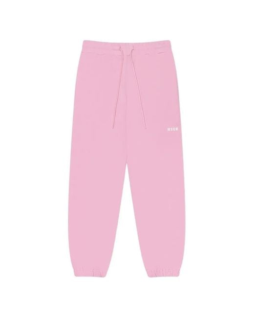 MSGM Pink Pantalon De Jogging À Logo