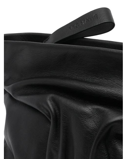 Vic Matié Black Travel Zip Leather Shoulder Bag