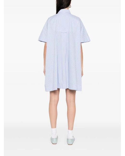 Manuel Ritz White Gestreiftes Hemdkleid
