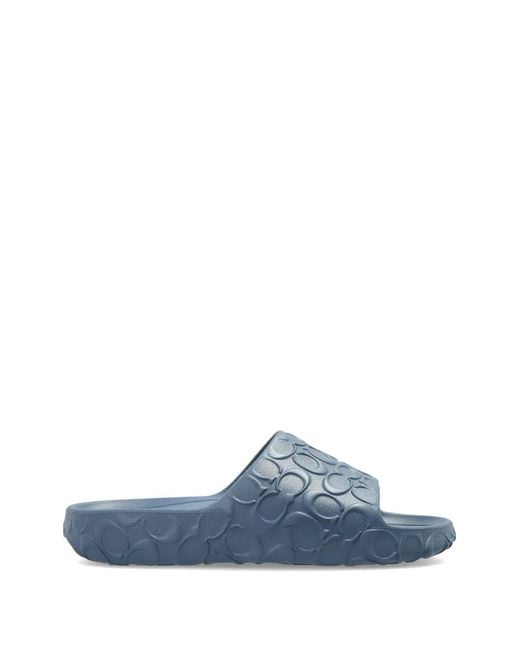 COACH Blue Bay Embossed Slides for men