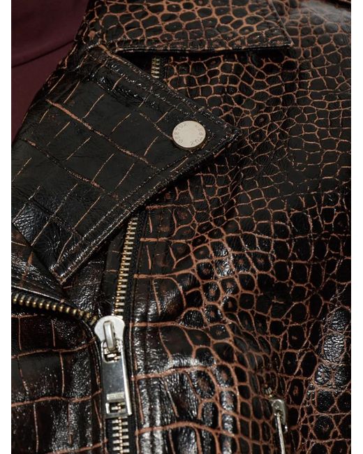 Gestuz Black Cesi Crocodile-Effect Jacket