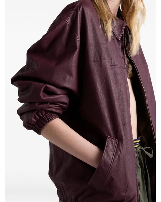 Prada Purple Nappa Leather Jacket