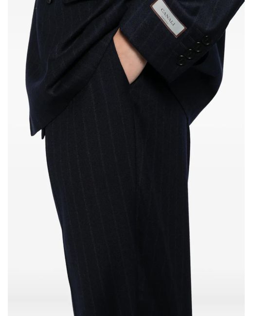 Canali Black Pinstripe Double-Breasted Suit for men