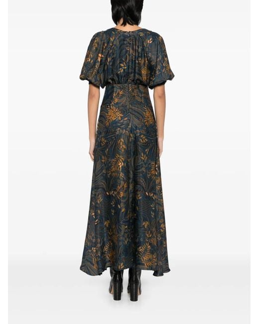 Farm Rio Gray Dotted Forest Maxi Dress