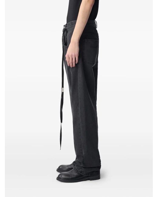 Ann Demeulemeester Black Drawstring-Detail Jeans for men