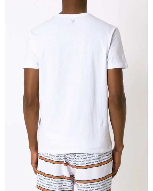 Amir Slama White Slogan-Print Pocket T-Shirt for men