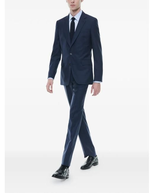 Fursac Blue Virgin Wool Suit for men