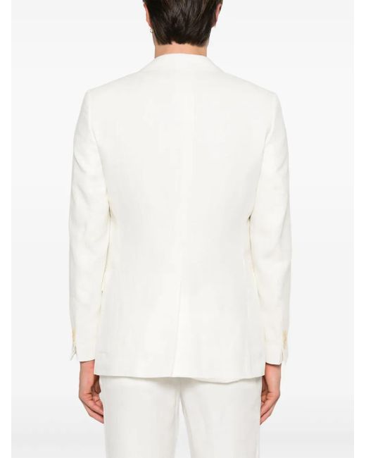 Fursac White Linen Blazer for men