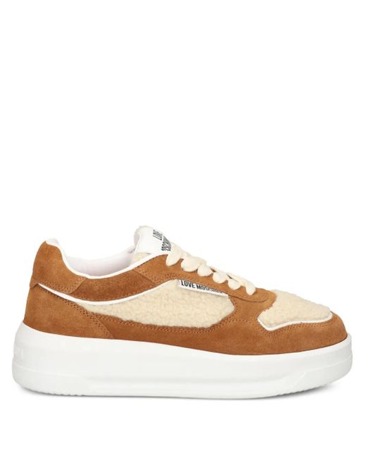 Love Moschino Brown Lace-Up Sneakers