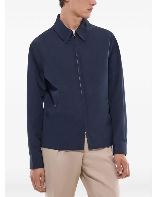 Fursac Blue Classic-Collar Jacket for men