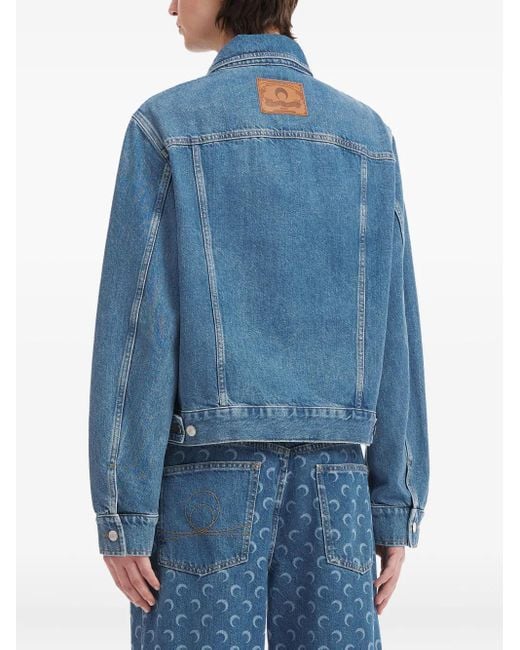 MARINE SERRE Denim Jack in het Blue voor heren