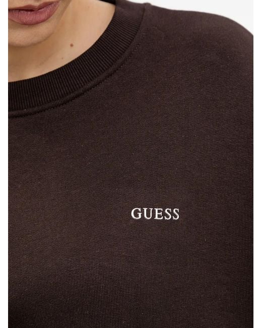 Guess Black Nat Logo-Print Drop-Shoulder Sweatshirt