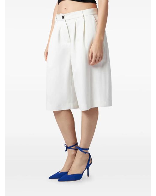 Ballantyne White Silk-Blend Shorts