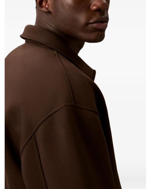 Calvin Klein Brown Logo-Embroidered Zip-Up Jacket for men