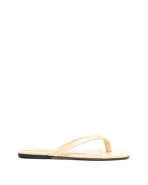 Totême White Square-Toe Sandals