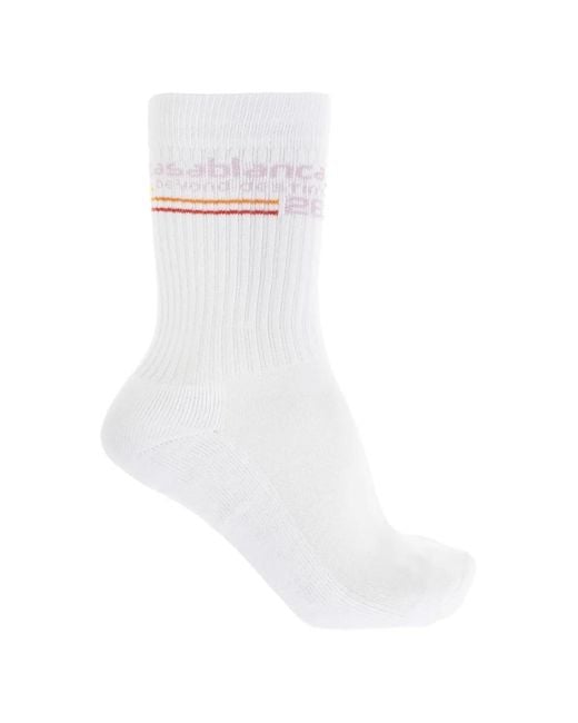 Casablanca White Socks With Logo for men