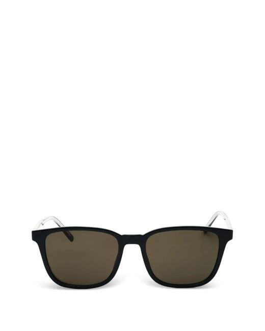 HUGO Gray Rectangle-Frame Sunglasses for men
