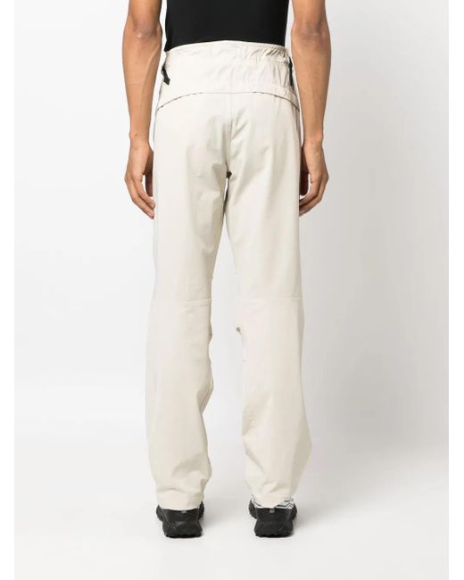 Stone Island Natural Strap-Detail High-Rise Tapered-Leg Trousers for men