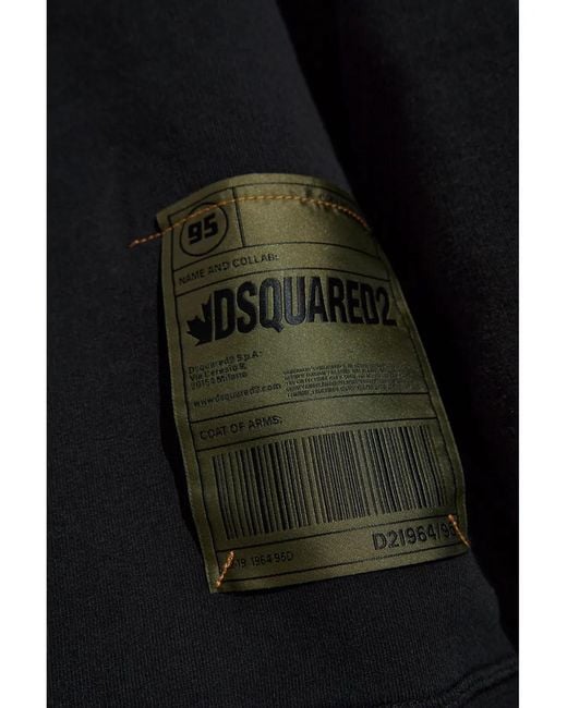DSquared² Blue Logo-Patch Hoodie for men