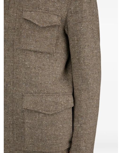 Herno Gray Wool Long-Sleeve Jacket for men