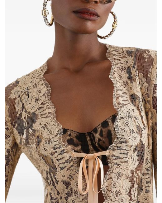 Dolce & Gabbana Natural Lace Dress