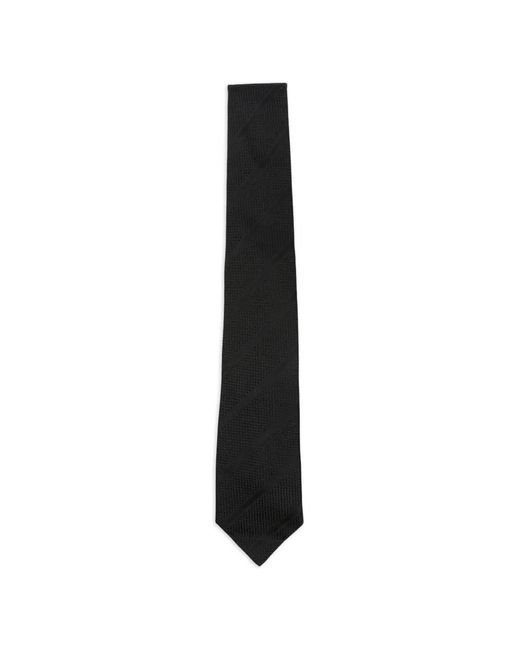 Tagliatore Black Diagonal-Stripe Textured Tie for men