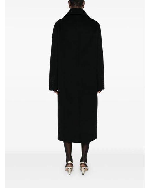 Loulou de Saison Black Buttoned Wool Coat