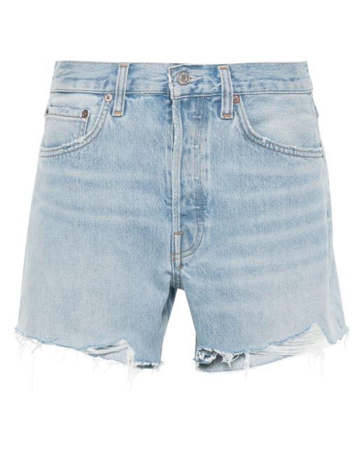 Agolde Blue Jeans-Shorts im Distressed-Look