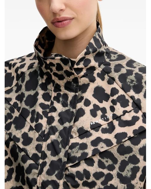 P.E Nation Black Leopard-Print Jacket