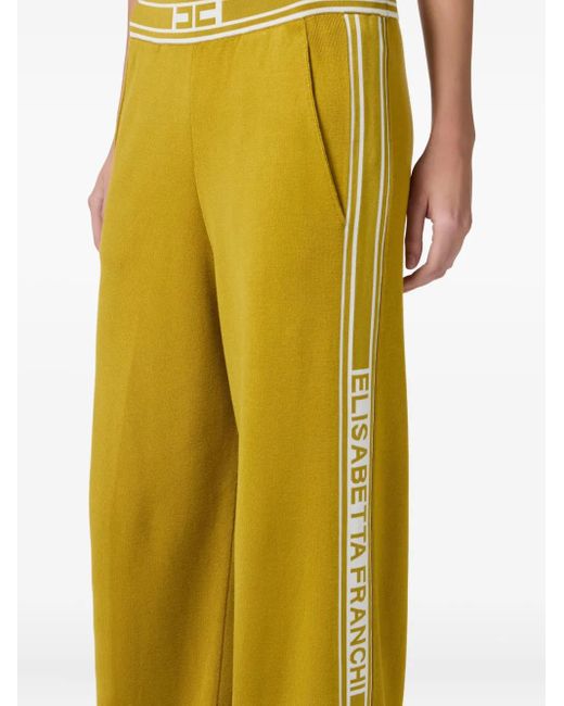 Elisabetta Franchi Yellow Hose mit Logo-Streifen