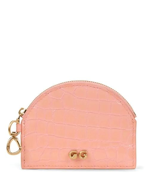 Cult Gaia Pink Aleta Zip-Up Card Holder