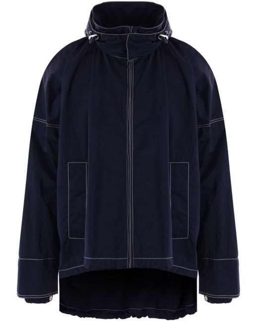 Bottega Veneta Blue Contrast-stitching Hooded Jacket for men
