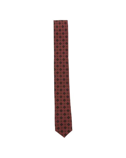 Eleventy Purple Geometric-Pattern Silk Tie for men