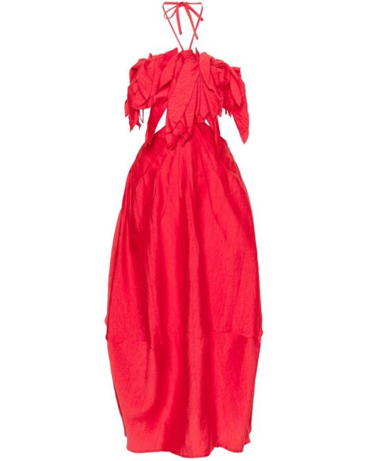 Cult Gaia Midi-jurk Met Ruches in het Red
