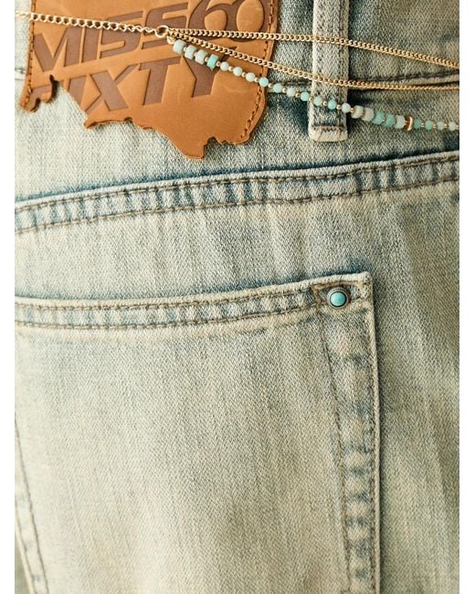Miss Sixty Green Beaded-Chain Flared Jeans