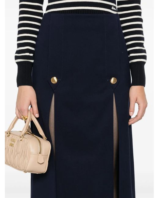 Chloé Midi-Rok Met Zijsplit in het Blue