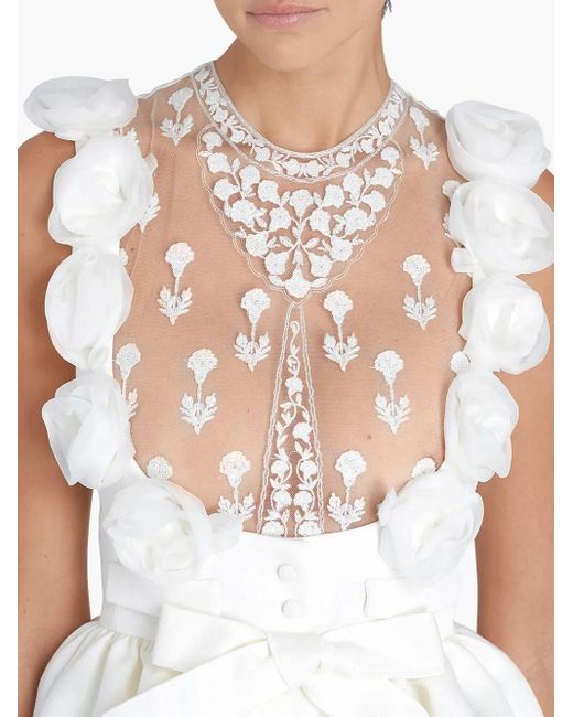 Giambattista Valli フローラルアップリケ ドレス White