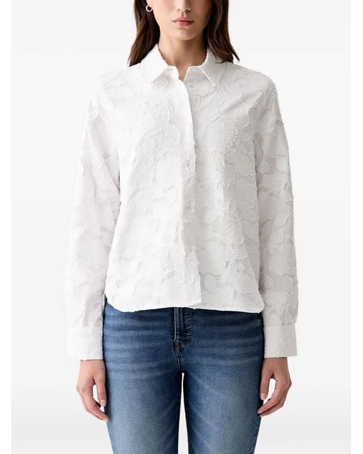 Joop! White Floral-Jacquard Shirt