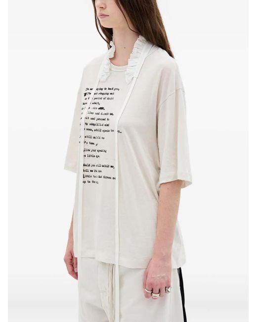 Ann Demeulemeester テキストプリント Tシャツ White