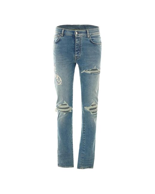 Amiri Blue Hollywood Mx1 Distressed Denim Jeans for men