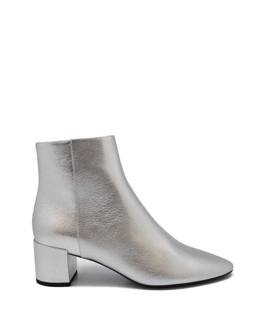 Saint Laurent Gray Loulou Ankle Boots