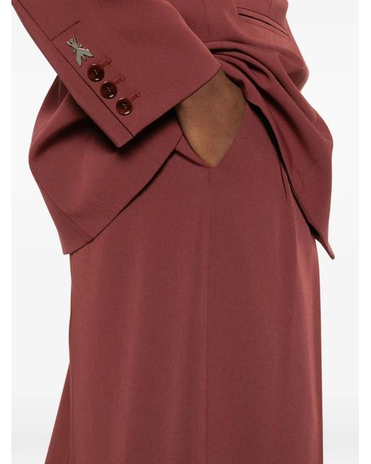 Patrizia Pepe Red Pleated Palazzo Pants