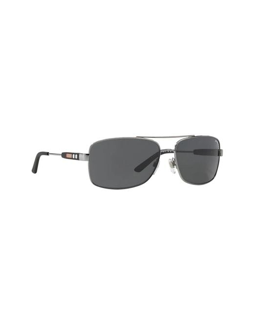 Burberry Gray Logo Rectangle-Frame Sunglasses for men